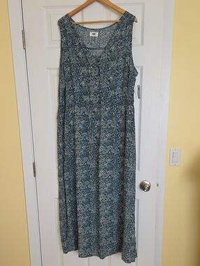 Old Navy Teal Floral Maxi Dress